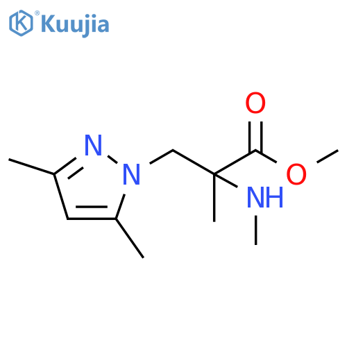 methyl 3-(3,5-dimethyl-1H-pyrazol-1-yl)-2-methyl-2-(methylamino)propanoate structure