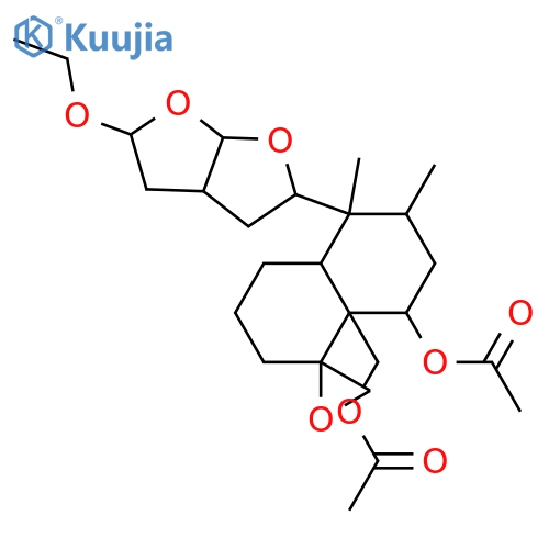 Spiro[naphthalene-1(8aH),2'-oxirane]-8a-methanol,8-(acetyloxy)-5-[(2S,3aS,5S,6aR)-5-ethoxyhexahydrofuro[2,3-b]furan-2-yl]octahydro-5,6-dimethyl-,acetate, (1R,4aR,5S,6R,8S,8aR)- (9CI) structure