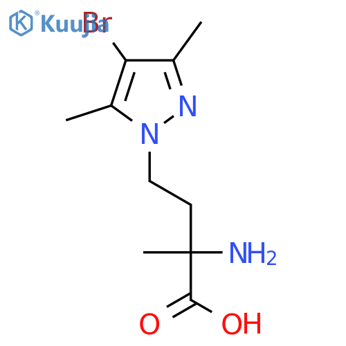 2-amino-4-(4-bromo-3,5-dimethyl-1H-pyrazol-1-yl)-2-methylbutanoic acid structure