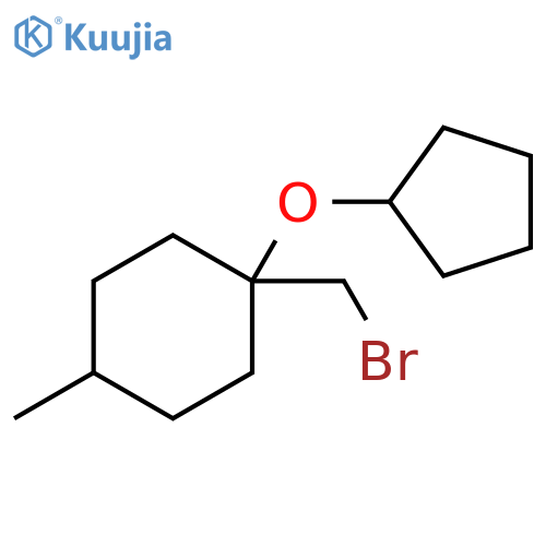 1-(bromomethyl)-1-(cyclopentyloxy)-4-methylcyclohexane structure