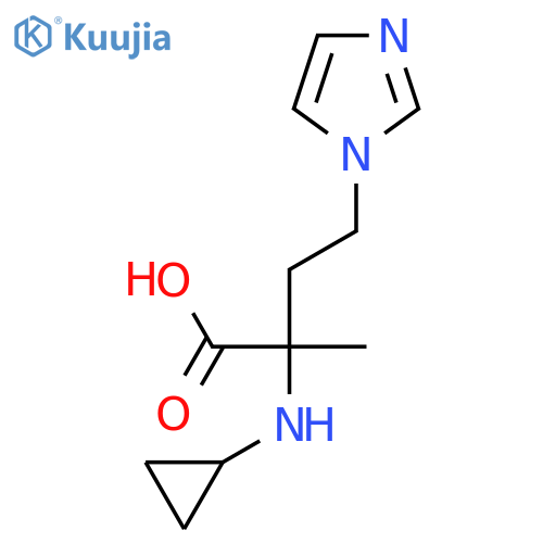2-(cyclopropylamino)-4-(1H-imidazol-1-yl)-2-methylbutanoic acid structure