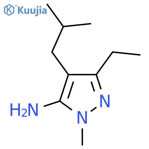 3-ethyl-1-methyl-4-(2-methylpropyl)-1H-pyrazol-5-amine structure