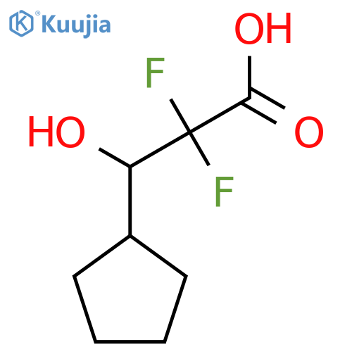 3-cyclopentyl-2,2-difluoro-3-hydroxypropanoic acid structure