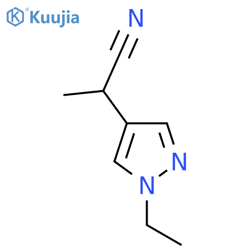 2-(1-ethyl-1H-pyrazol-4-yl)propanenitrile structure