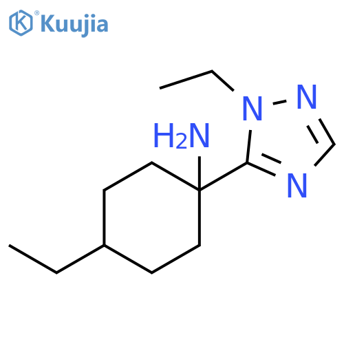 4-ethyl-1-(1-ethyl-1H-1,2,4-triazol-5-yl)cyclohexan-1-amine structure