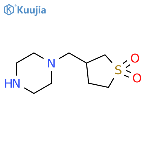 3-(piperazin-1-yl)methyl-1lambda6-thiolane-1,1-dione structure