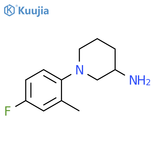1-(4-fluoro-2-methylphenyl)piperidin-3-amine structure
