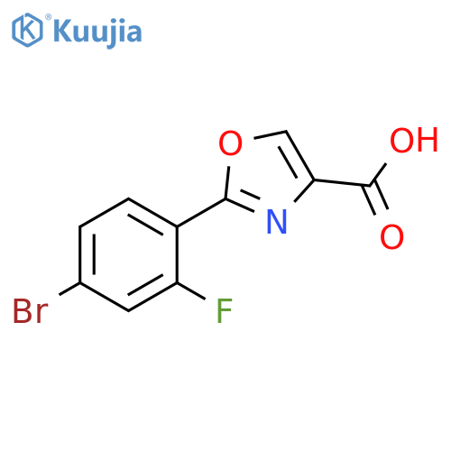 2-(4-bromo-2-fluorophenyl)-1,3-oxazole-4-carboxylic acid structure