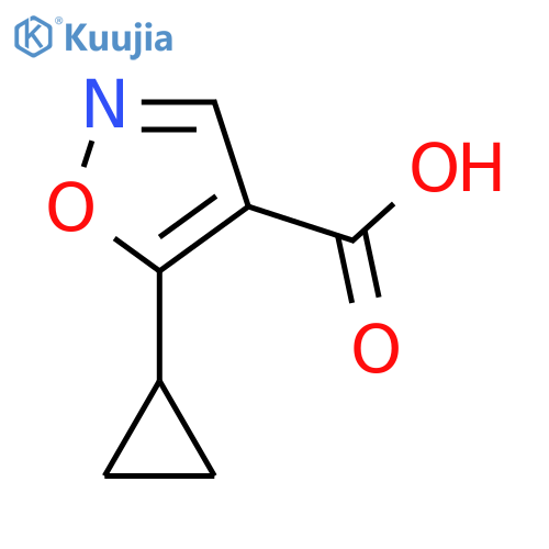 5-cyclopropyl-1,2-oxazole-4-carboxylic acid structure