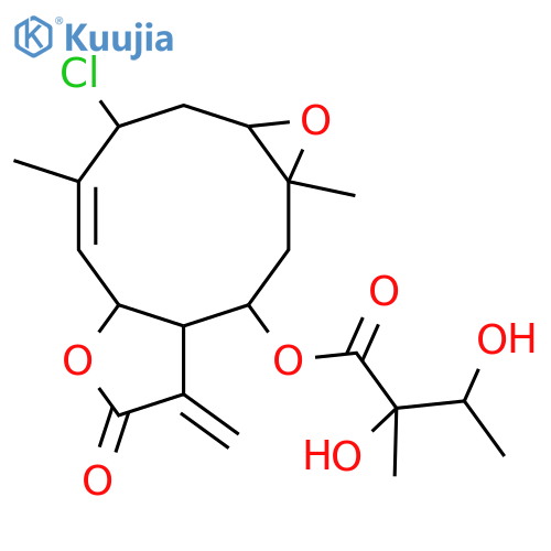 Butanoic acid,2,3-dihydroxy-2-methyl-,3-chloro-1a,2,3,5a,7,8,8a,9,10,10a-decahydro-4,10a-dimethyl-8-methylene-7-oxooxireno[5,6]cyclodeca[1,2-b]furan-9-ylester (9CI) structure