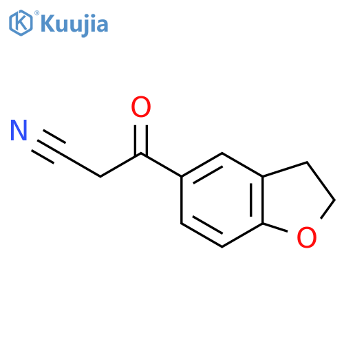 3-(2,3-dihydro-1-benzofuran-5-yl)-3-oxopropanenitrile structure