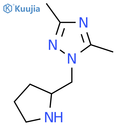 3,5-dimethyl-1-(pyrrolidin-2-ylmethyl)-1H-1,2,4-triazole structure