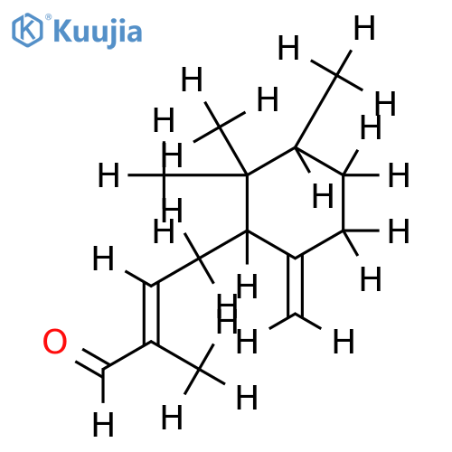 (1R,3S,E)-2-methyl-4-(2,2,3-timethyl-6-methylidenecyclohex-1-yl)but-2-enal structure