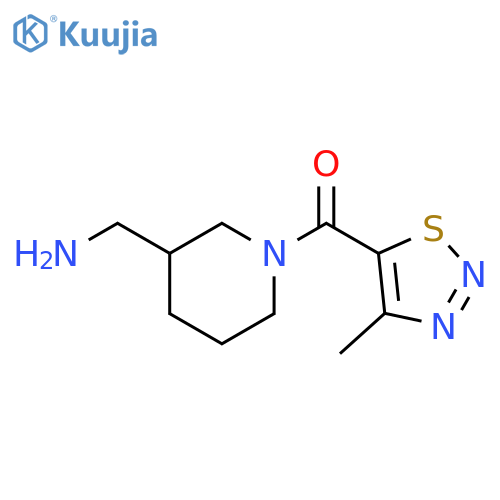 [1-(4-methyl-1,2,3-thiadiazole-5-carbonyl)piperidin-3-yl]methanamine structure