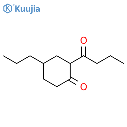 2-butanoyl-4-propylcyclohexan-1-one structure