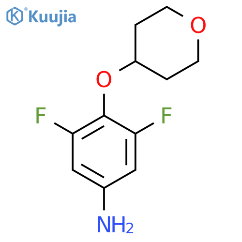 3,5-Difluoro-4-(tetrahydro-2H-pyran-4-yloxy)benzenamine structure