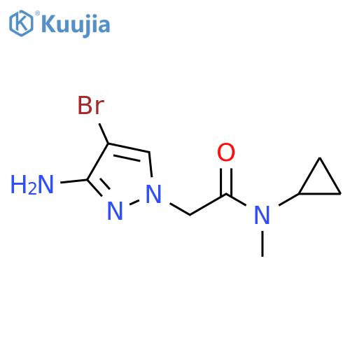 2-(3-amino-4-bromo-1H-pyrazol-1-yl)-N-cyclopropyl-N-methylacetamide structure