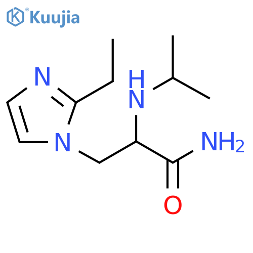 3-(2-ethyl-1H-imidazol-1-yl)-2-(propan-2-yl)aminopropanamide structure