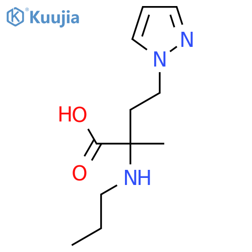 2-methyl-2-(propylamino)-4-(1H-pyrazol-1-yl)butanoic acid structure