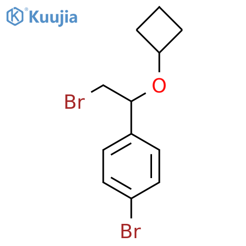 1-bromo-4-(2-bromo-1-cyclobutoxyethyl)benzene structure