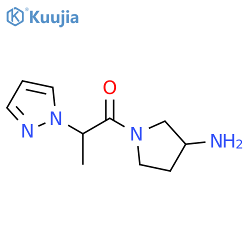 1-(3-Aminopyrrolidin-1-yl)-2-(1H-pyrazol-1-yl)propan-1-one structure
