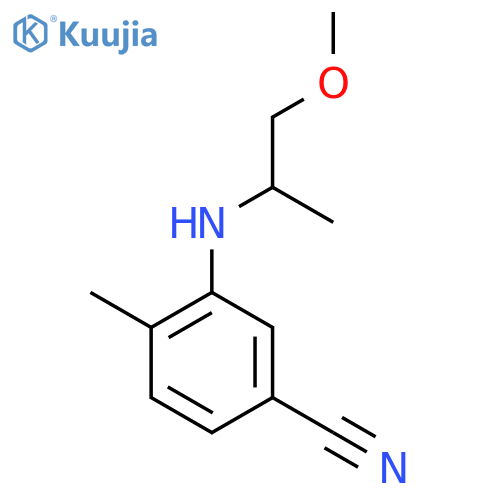 3-(1-methoxypropan-2-yl)amino-4-methylbenzonitrile structure