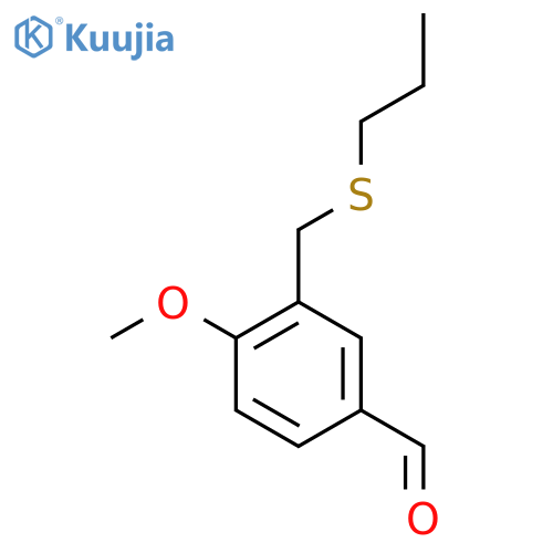 Benzaldehyde, 4-methoxy-3-[(propylthio)methyl]- structure