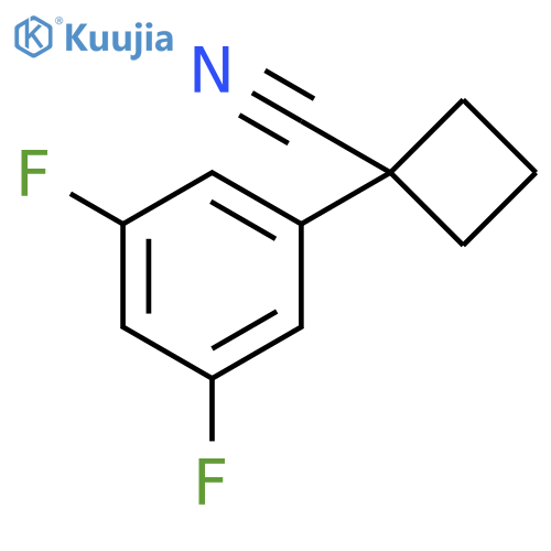 1-(3,5-difluorophenyl)cyclobutane-1-carbonitrile structure