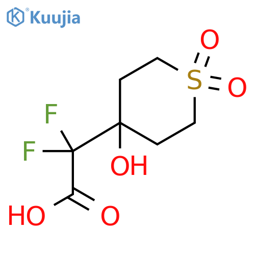 2,2-difluoro-2-(4-hydroxy-1,1-dioxo-1lambda6-thian-4-yl)acetic acid structure