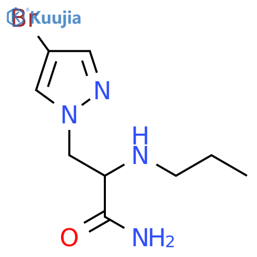 3-(4-bromo-1H-pyrazol-1-yl)-2-(propylamino)propanamide structure