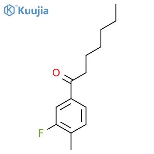1-(3-fluoro-4-methylphenyl)heptan-1-one structure