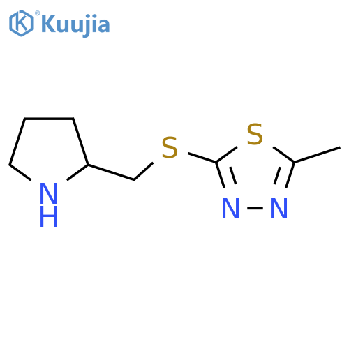 2-methyl-5-{[(pyrrolidin-2-yl)methyl]sulfanyl}-1,3,4-thiadiazole structure
