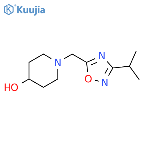 1-((3-isopropyl-1,2,4-oxadiazol-5-yl)methyl)piperidin-4-ol structure
