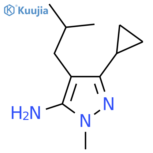 3-Cyclopropyl-1-methyl-4-(2-methylpropyl)-1h-pyrazol-5-amine structure