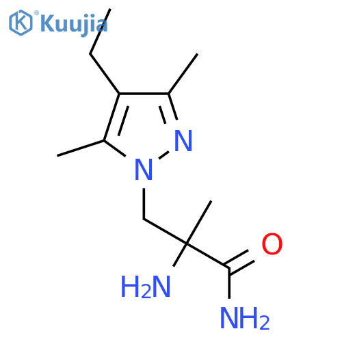 2-amino-3-(4-ethyl-3,5-dimethyl-1H-pyrazol-1-yl)-2-methylpropanamide structure