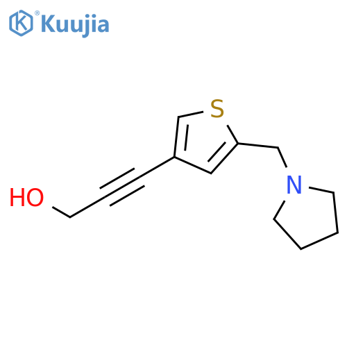 2-Propyn-1-ol, 3-[5-(1-pyrrolidinylmethyl)-3-thienyl]- structure