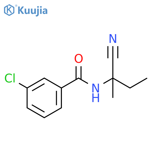 3-chloro-N-(1-cyano-1-methylpropyl)benzamide structure