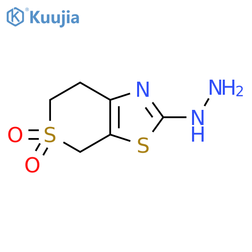 4H-Thiopyrano[4,3-d]thiazole, 2-hydrazinyl-6,7-dihydro-, 5,5-dioxide structure