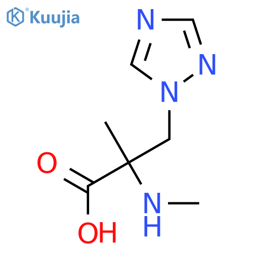 2-methyl-2-(methylamino)-3-(1H-1,2,4-triazol-1-yl)propanoic acid structure