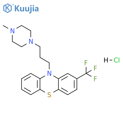10H-Phenothiazine, 10-[3-(4-methyl-1-piperazinyl)propyl]-2-(trifluoromethyl)-, hydrochloride (1:1) structure