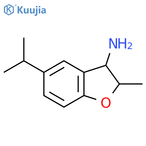 2-Methyl-5-(propan-2-yl)-2,3-dihydro-1-benzofuran-3-amine structure