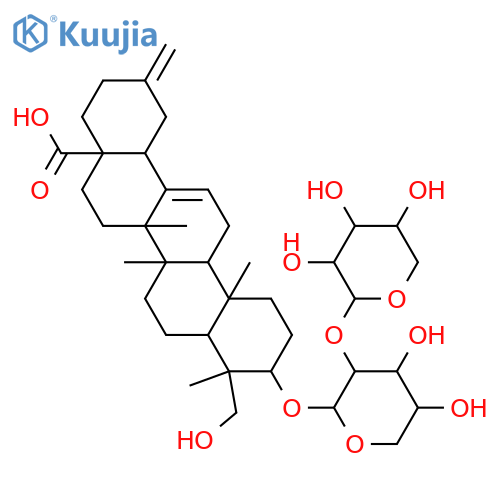 30-Noroleana-12,20(29)-dien-28-oic acid, 23-hydroxy-3-[(2-O-β-D-xylopyranosyl-α-L-arabinopyranosyl)oxy]-, (3β,4α)- (9CI) structure