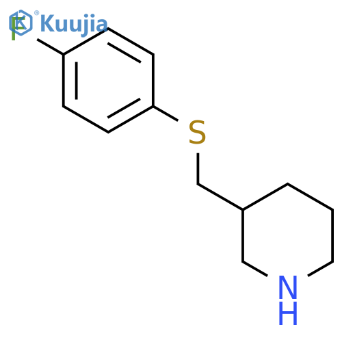 3-{[(4-fluorophenyl)sulfanyl]methyl}piperidine structure