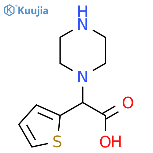 2-(Piperazin-1-yl)-2-(thiophen-2-yl)acetic acid structure