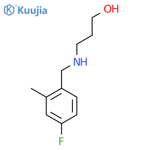 3-{(4-fluoro-2-methylphenyl)methylamino}propan-1-ol structure