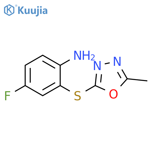 4-Fluoro-2-(5-methyl-1,3,4-oxadiazol-2-yl)sulfanylaniline structure