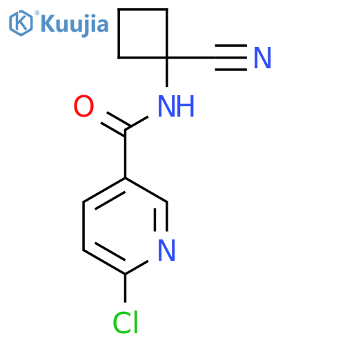 6-chloro-N-(1-cyanocyclobutyl)pyridine-3-carboxamide structure