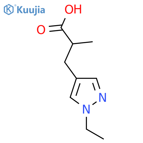 3-(1-ethyl-1H-pyrazol-4-yl)-2-methylpropanoic acid structure