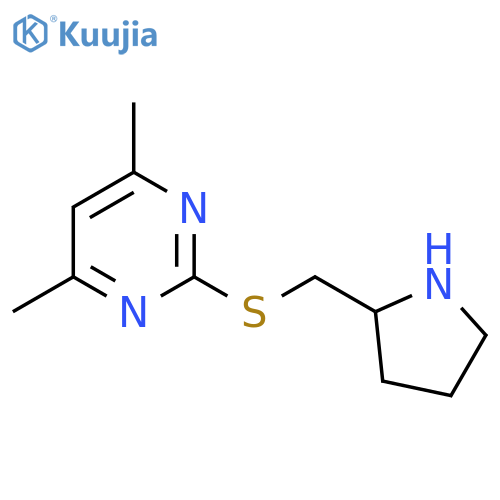 4,6-dimethyl-2-{[(pyrrolidin-2-yl)methyl]sulfanyl}pyrimidine structure