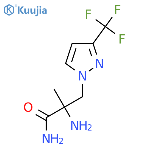 2-amino-2-methyl-3-3-(trifluoromethyl)-1H-pyrazol-1-ylpropanamide structure